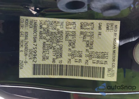 2017 Nissan Frontier Sv-I4 from USA, damaged, VIN 1N6BD0CT6HN759962